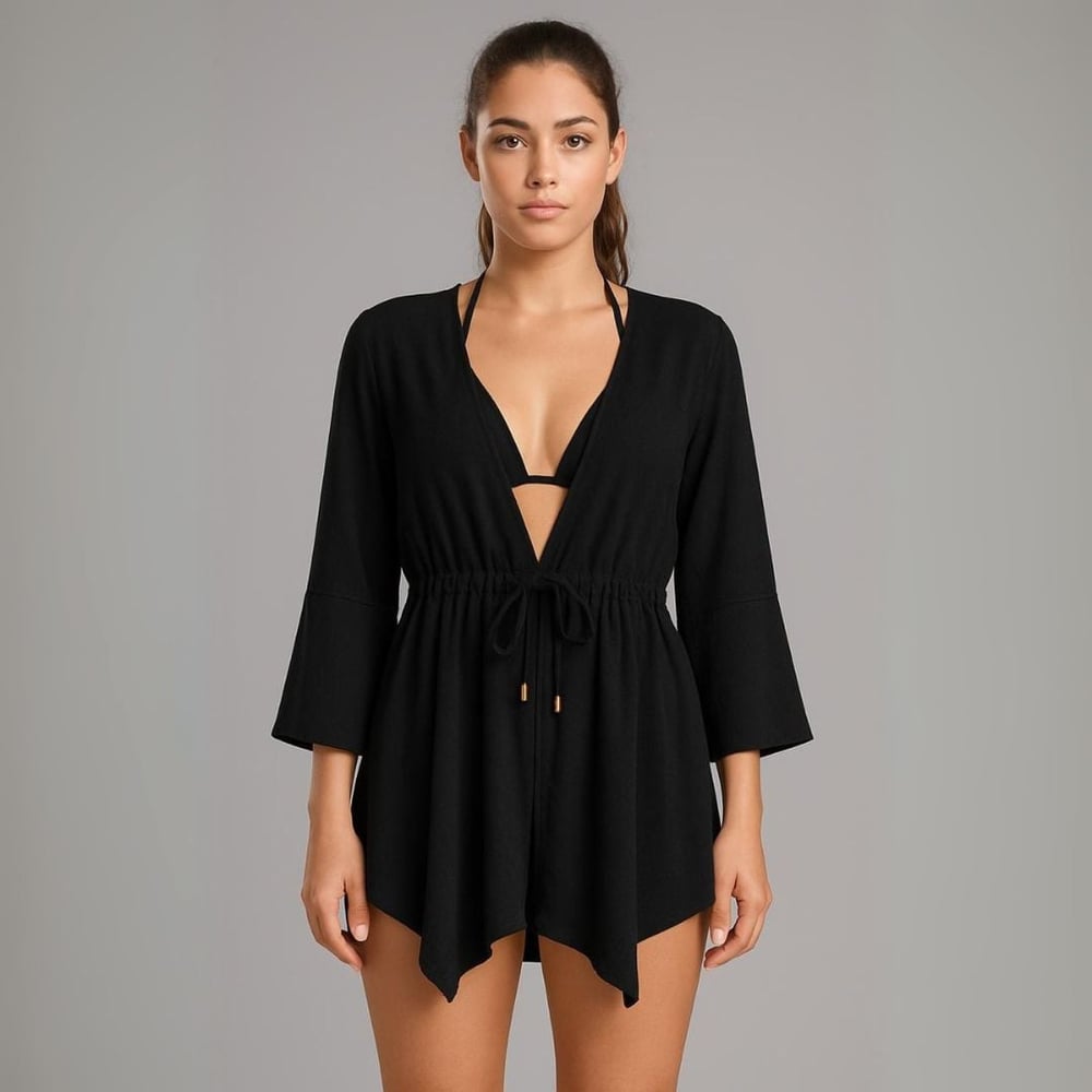 Saída De Praia Com Ponta Linha Premium Hangar Lingerie