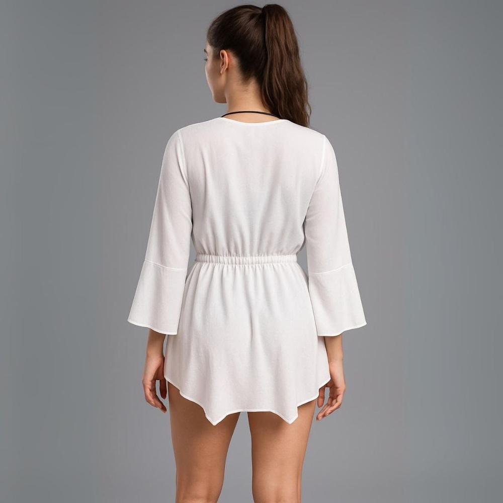 Saída De Praia Com Ponta Linha Premium Hangar Lingerie