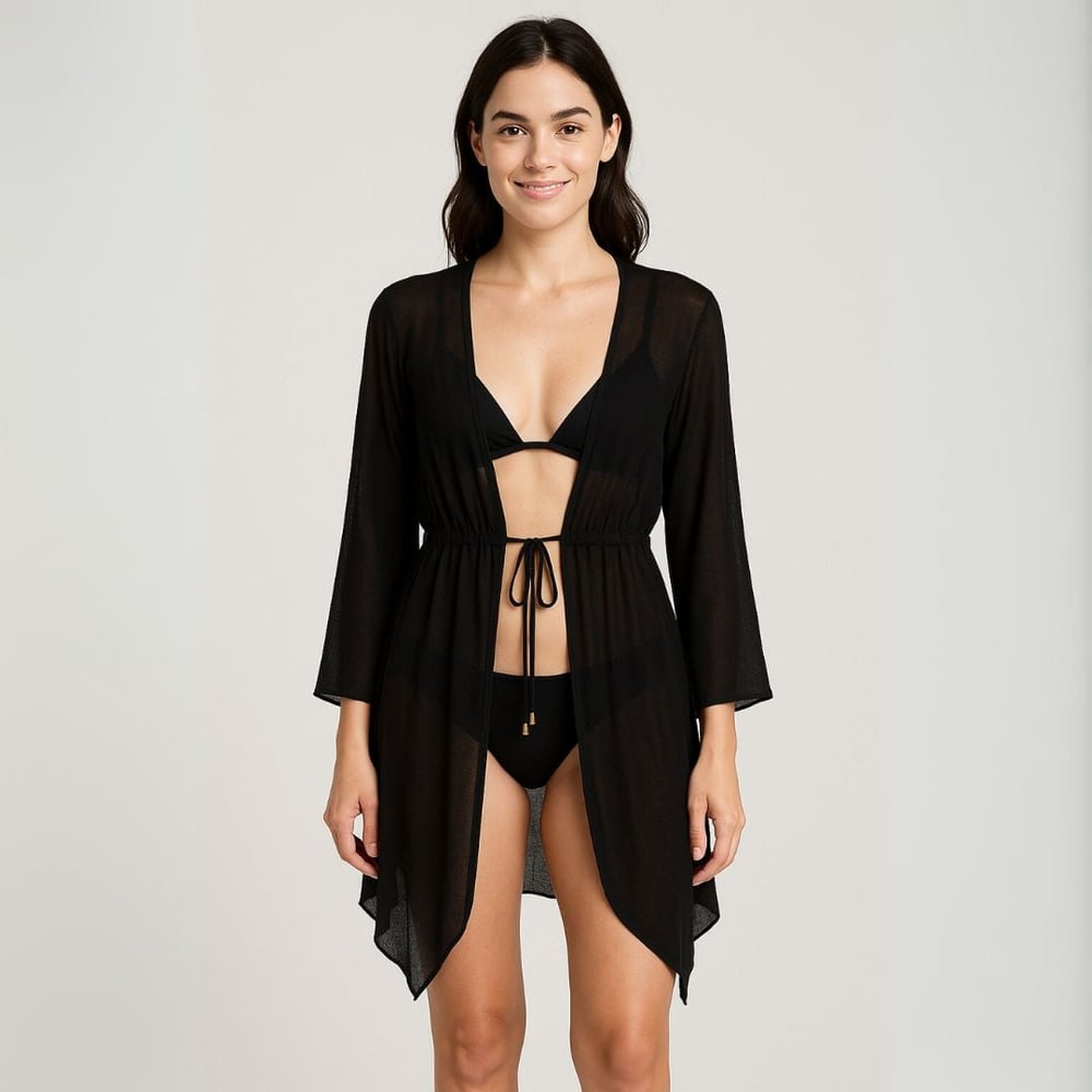 Saída De Praia Com Ponta Em Tule Linha Premium Hangar Lingerie