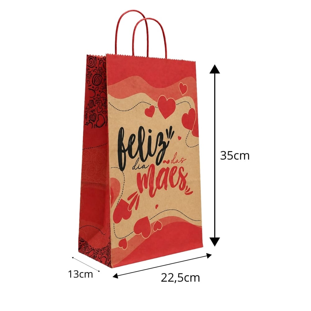 Sacola De Papel Para Presente Feliz Dia Das Mães Cromus