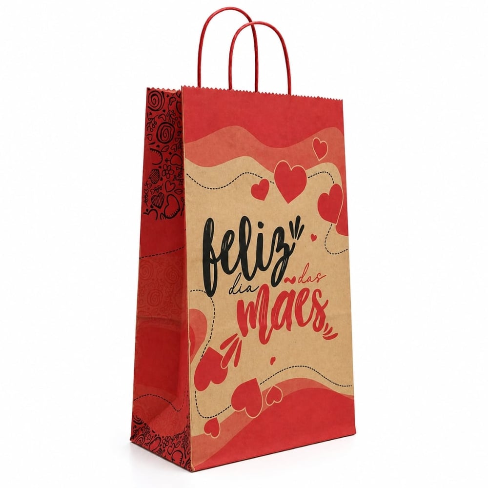 Sacola De Papel Para Presente Feliz Dia Das Mães Cromus