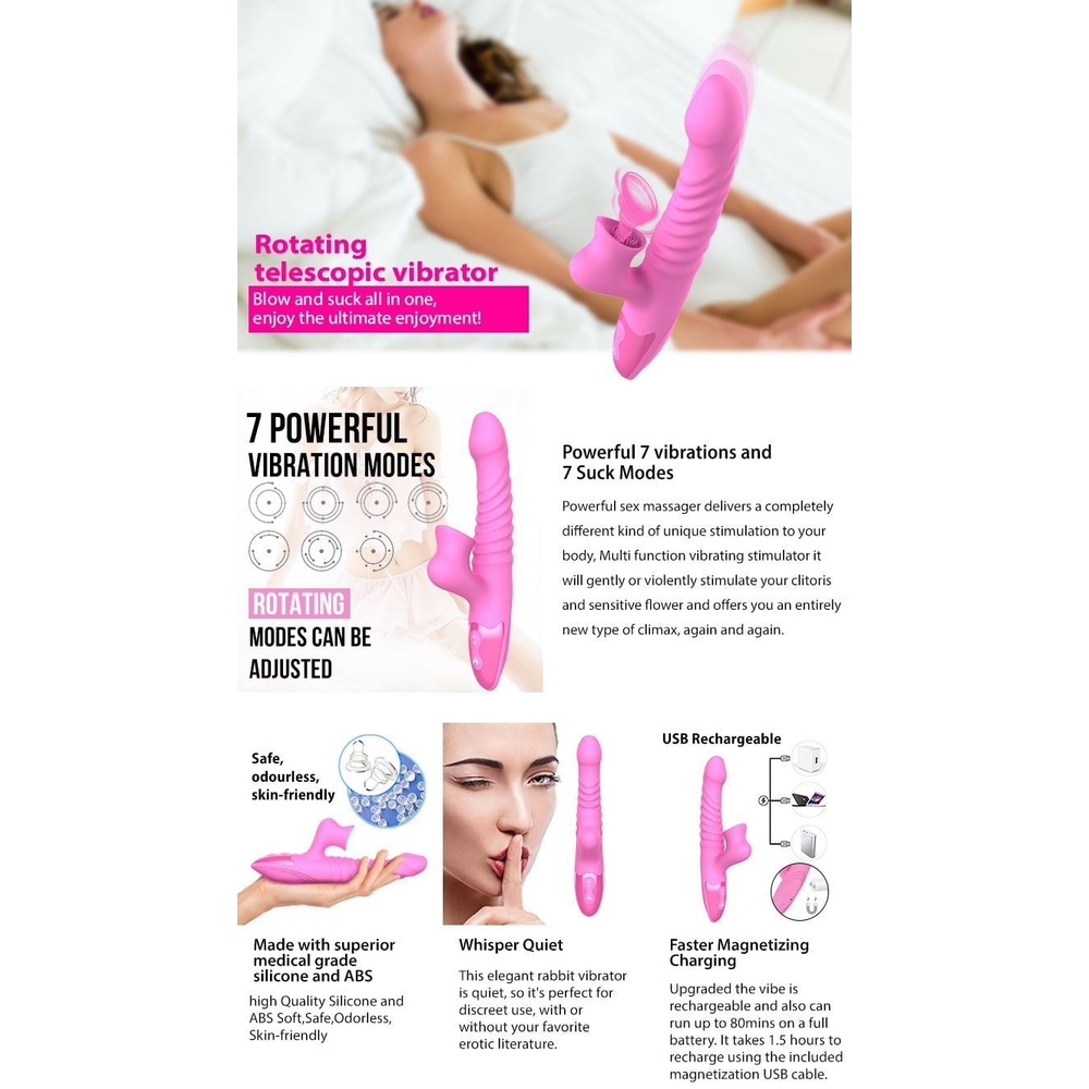 Vibrador Recarregável Vai E Vem 7 Modos De Vibração