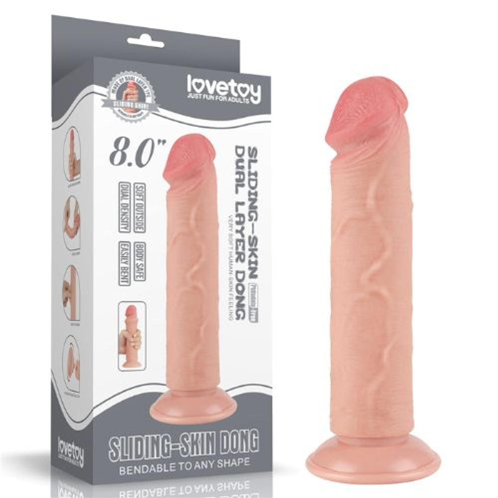 Pênis Realístico Flexível Com Pele Deslizante E Ventosa 20 X 3,8cm Vibe Toys