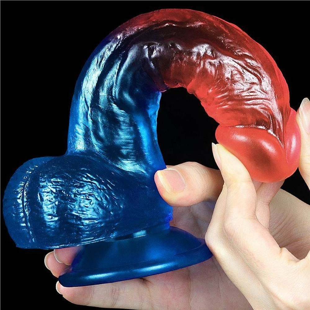 Prótese Realística Com Escroto E Ventosa Duo Color 8.0 Lovetoy
