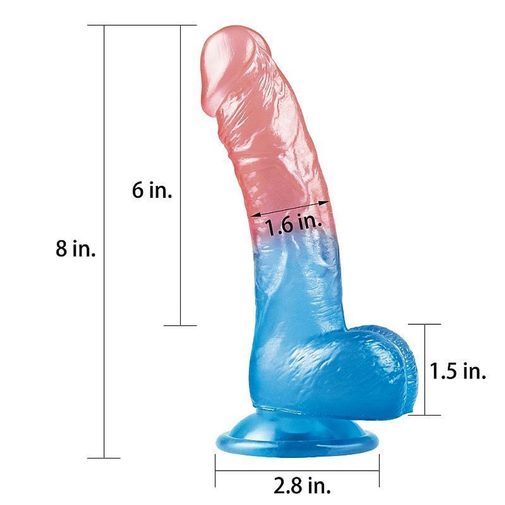 Prótese Realística Com Escroto E Ventosa Duo Color 8.0 Lovetoy