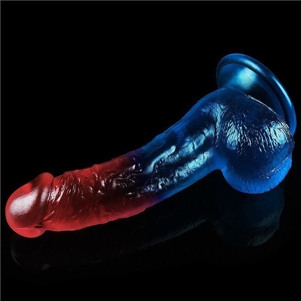 Prótese Realística Com Escroto E Ventosa Duo Color 8.0 Lovetoy