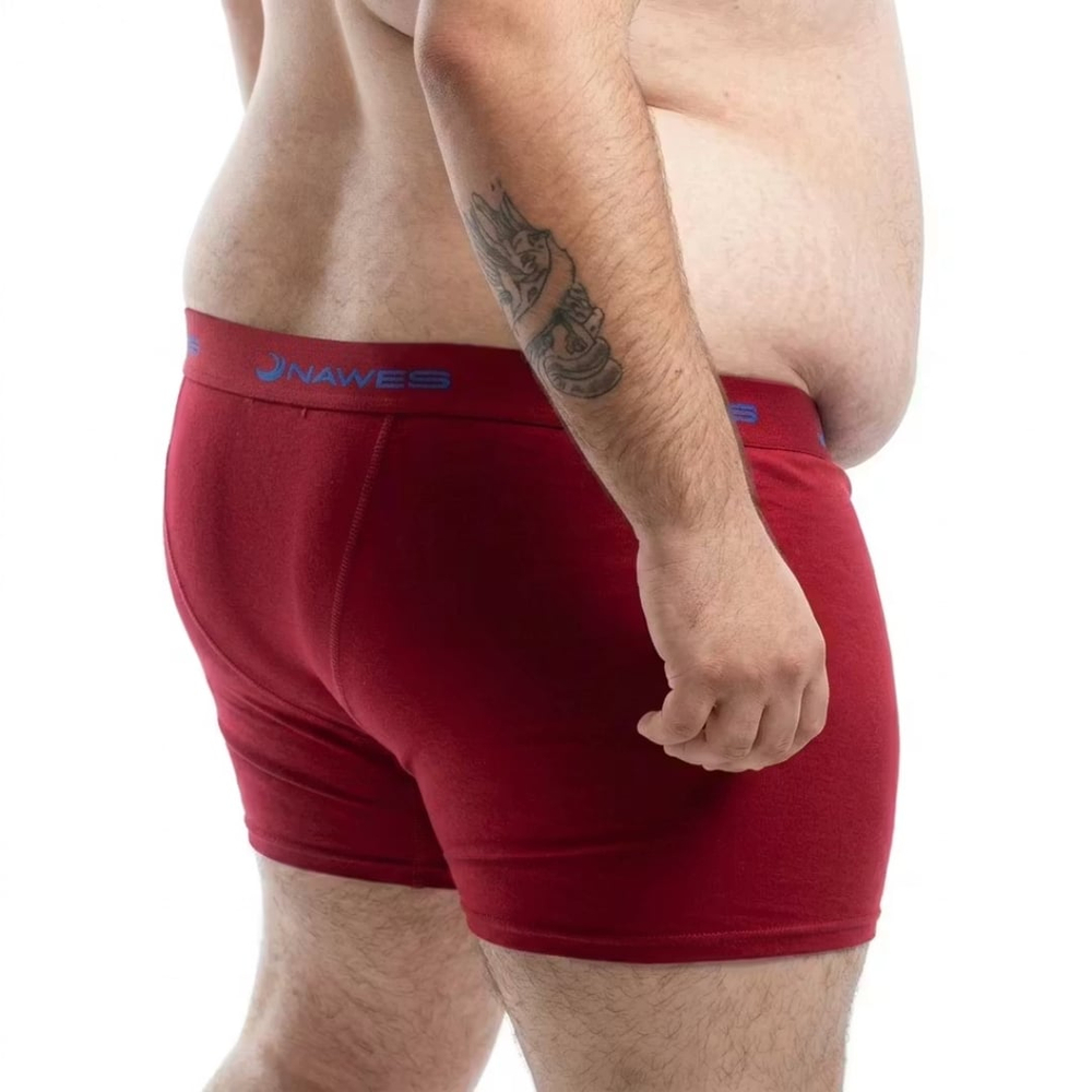 Cueca Boxer Lisa Plus Size Em Cotton Panteado Nawes