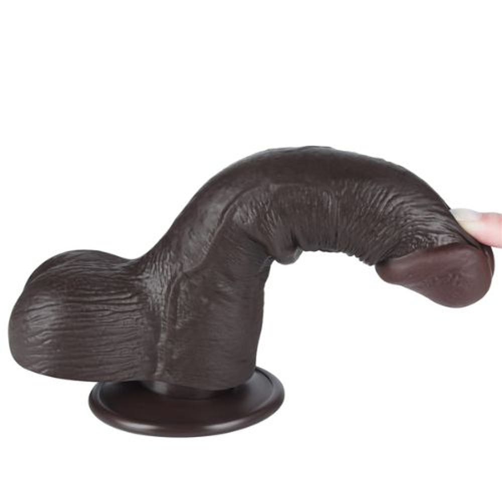 Pênis Realístico Com Pele Deslizante Escroto E Ventosa 19,5 X 3,7cm Vibe Toys