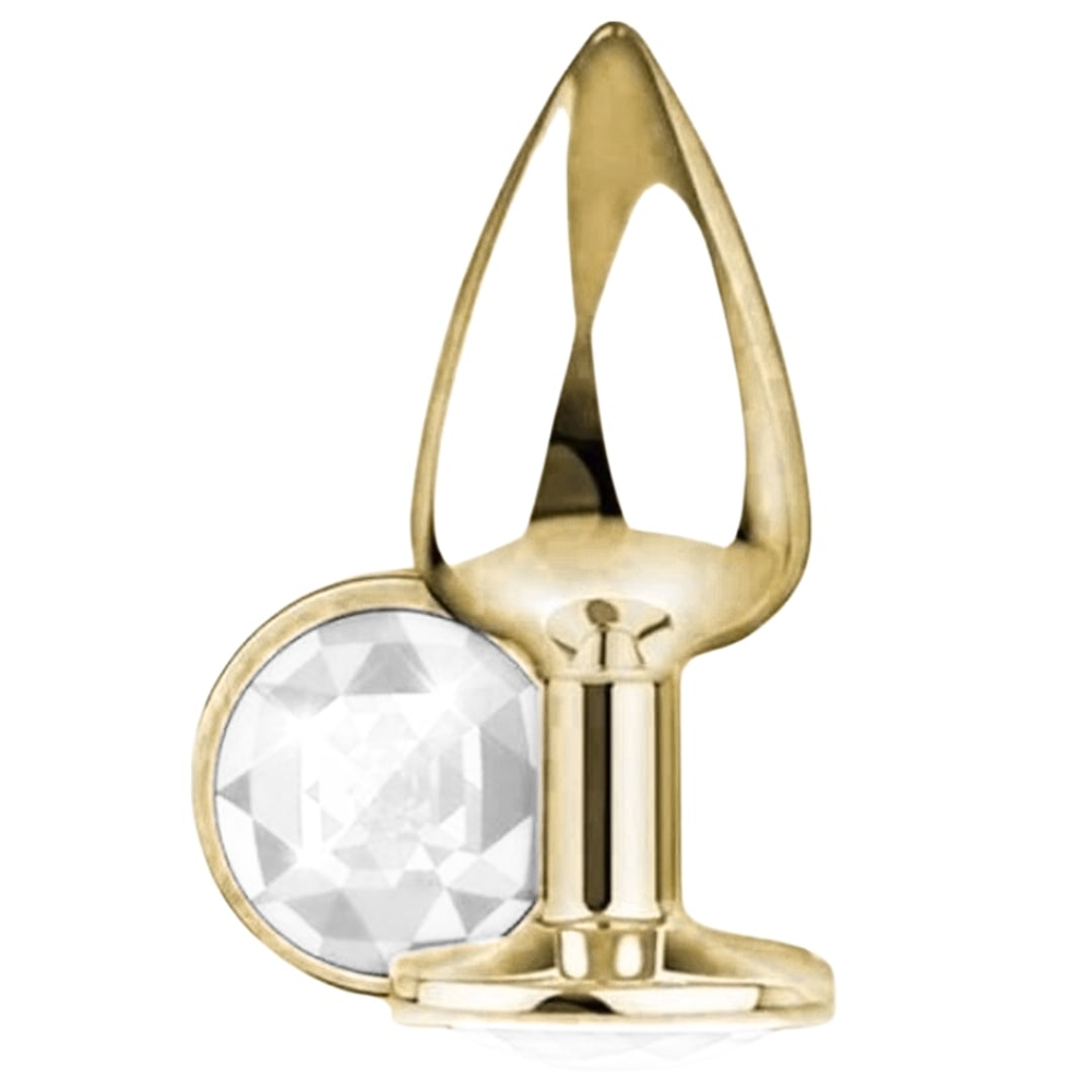 Plug Anal Pedra De Cristal Dourado Grande Vibe Toys
