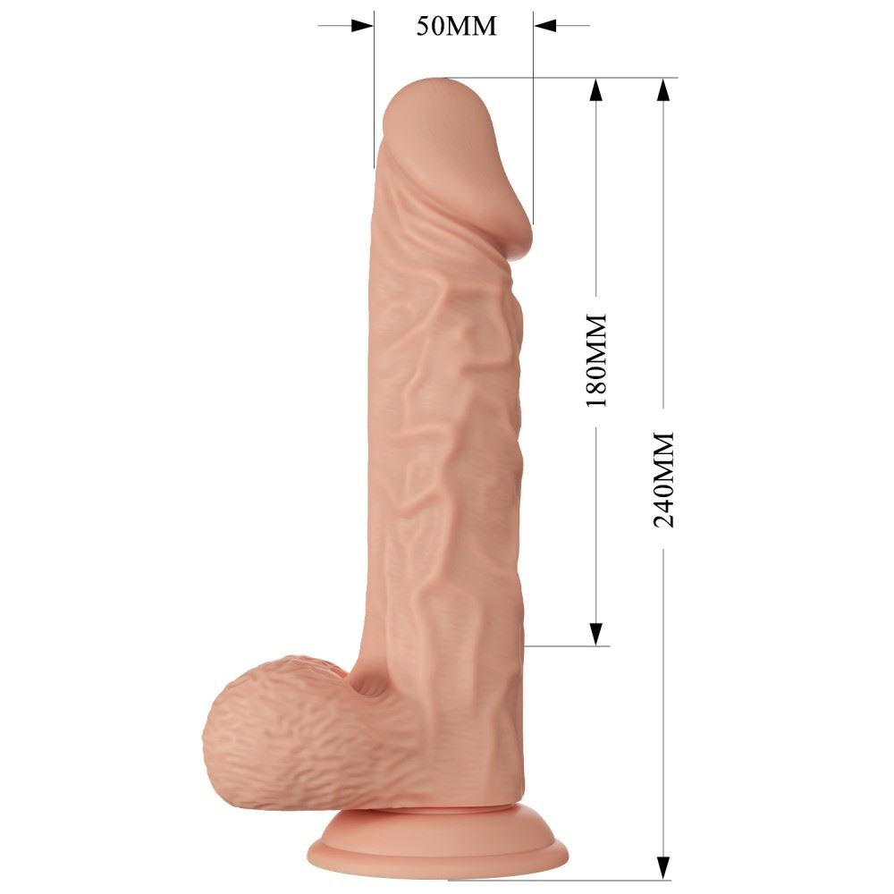 Prótese Realística Vibratória Buraq Com Escroto E Ventosa 24 X 4,6cm Vibe Toys