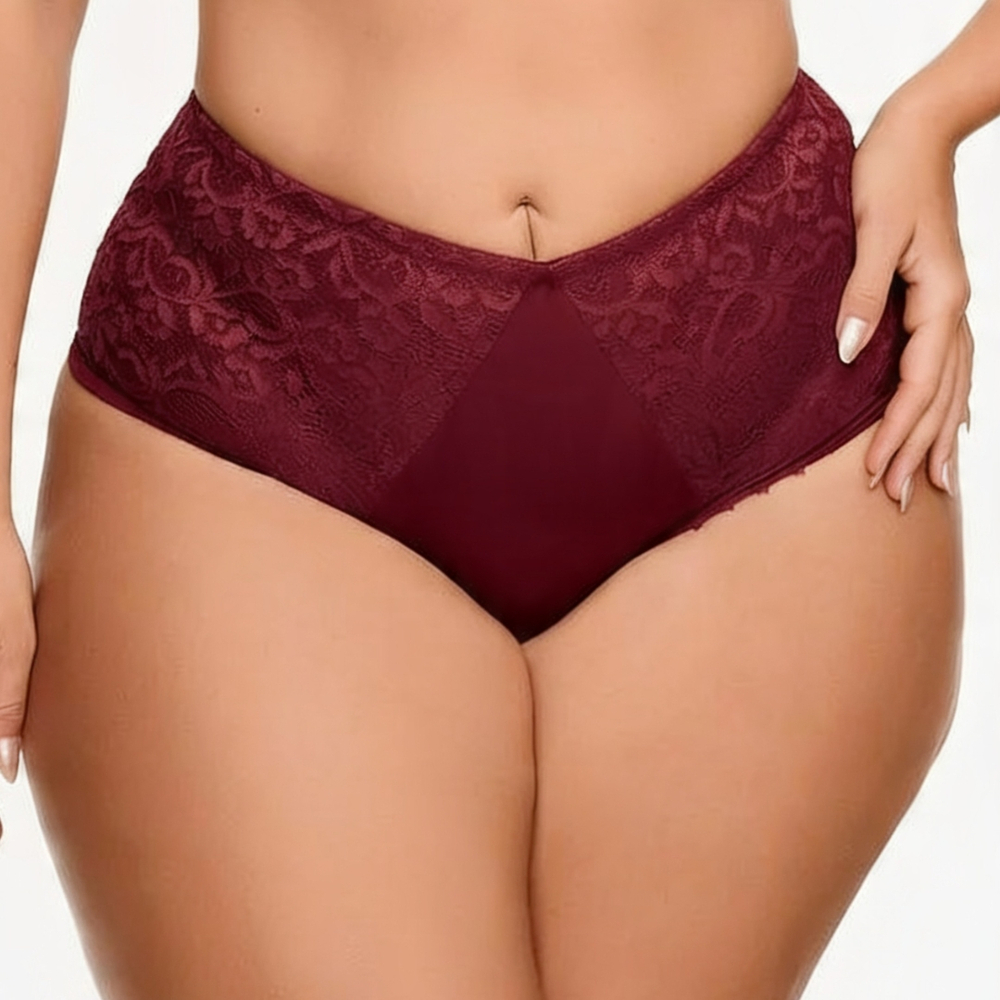Calcinha Plus Size Cintura Alta Dupla Nayane