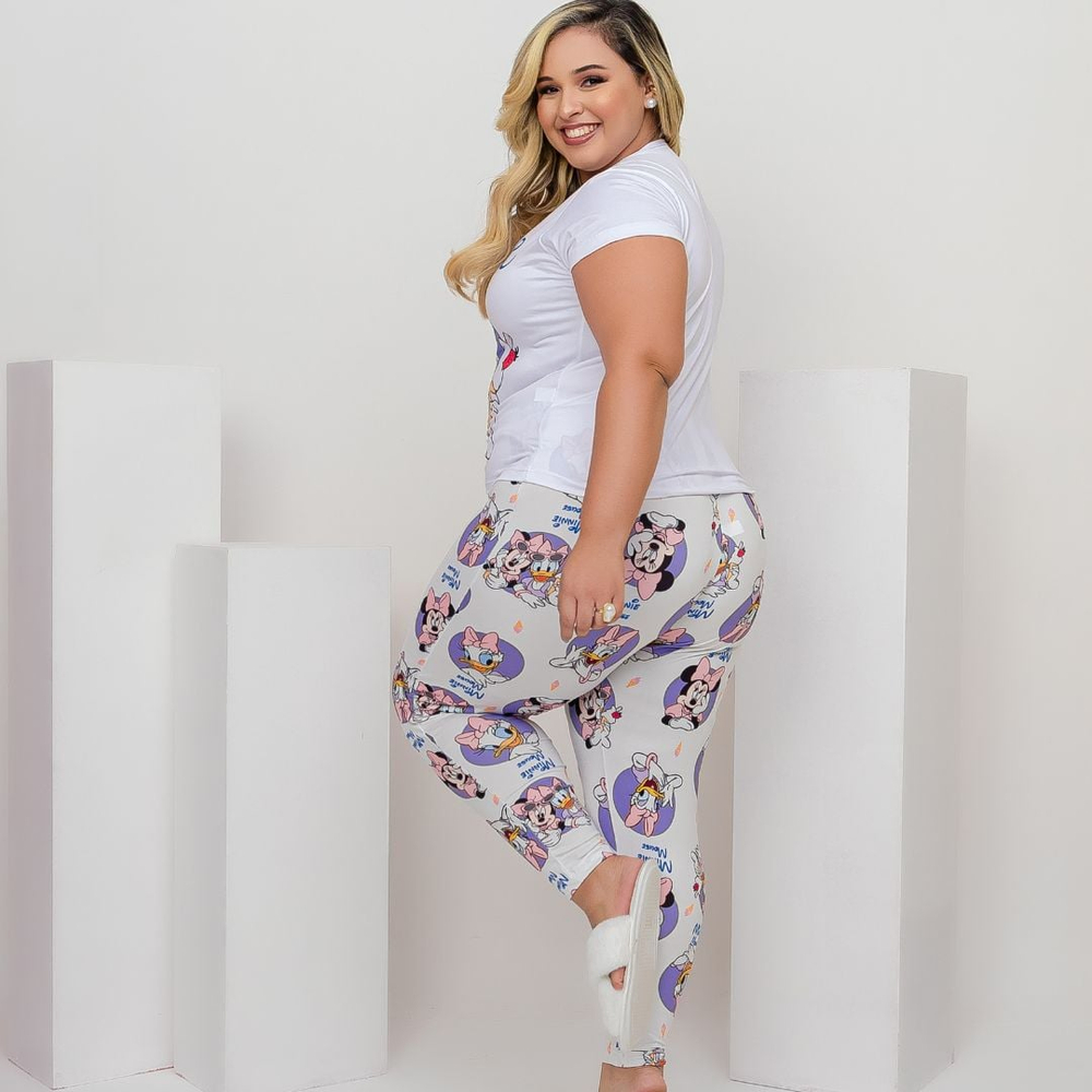 Pijama Sonho Plus Size Com Calça E Camiseta Minnie E Daisy Amável