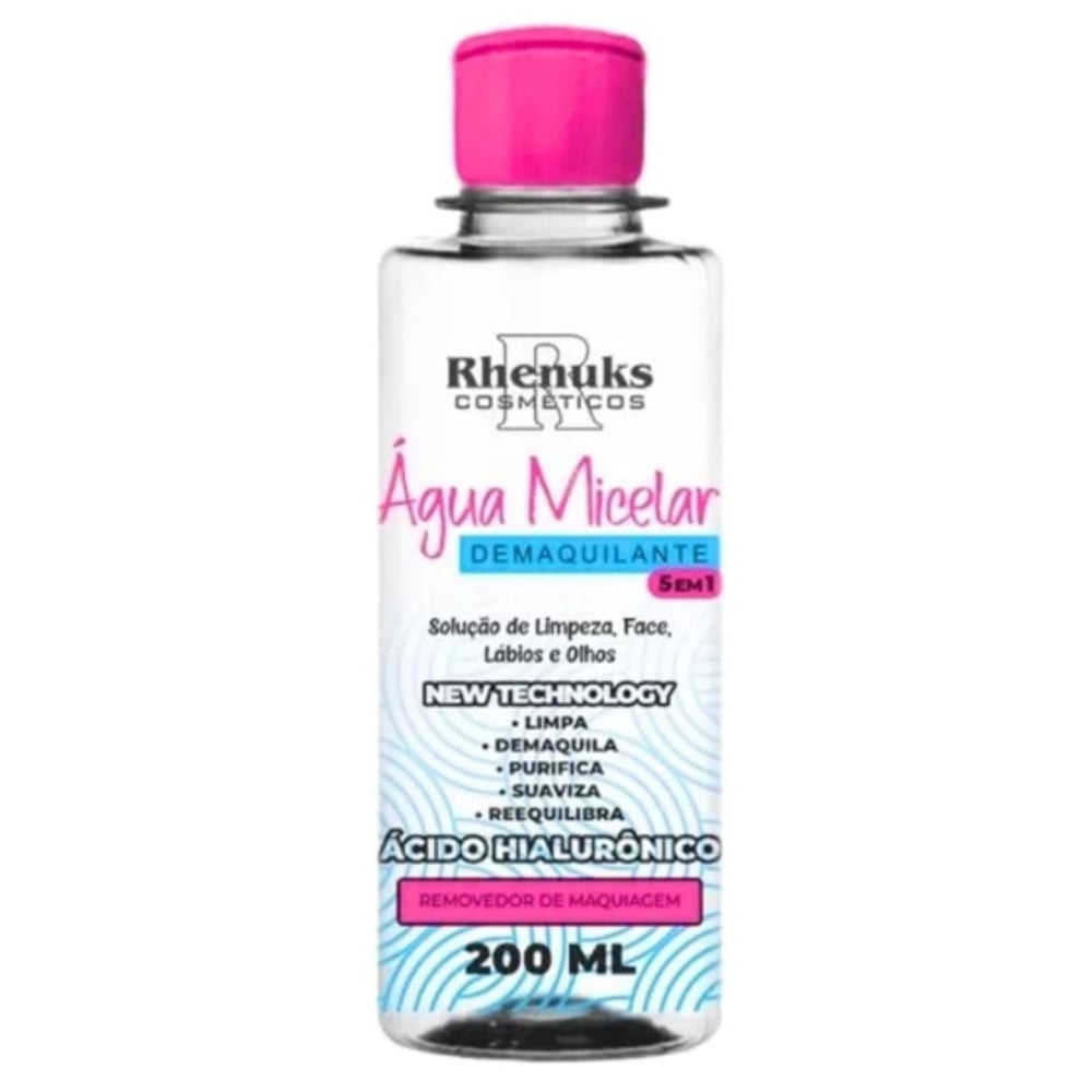 água Micelar  5 Em 1 Com ácido Hialurônico 200ml Rhenuks Cosméticos