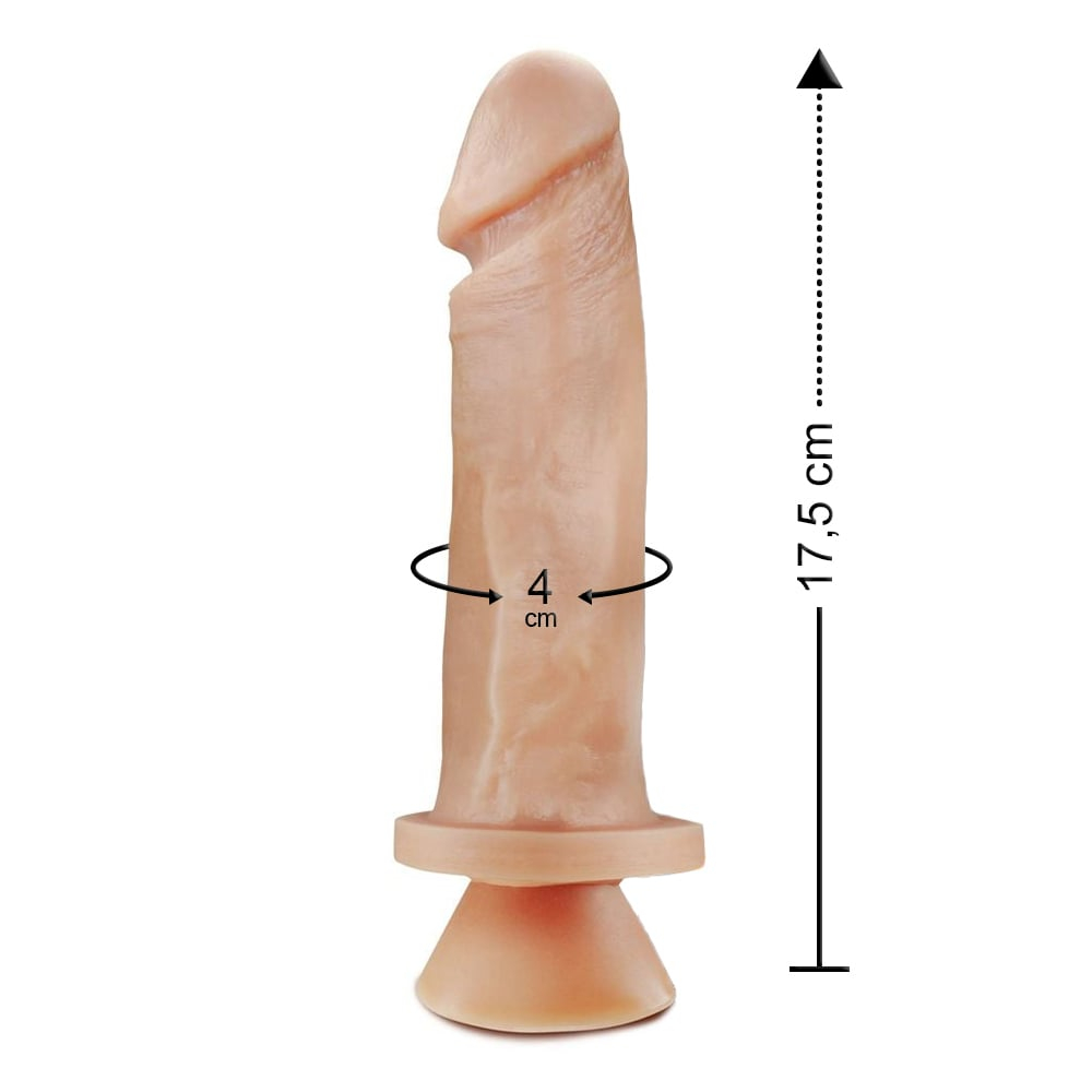 Pênis Realístico Maciço Com Ventosa 17,5 X 4cm Linha Pura Luxúria Sexy Fantasy