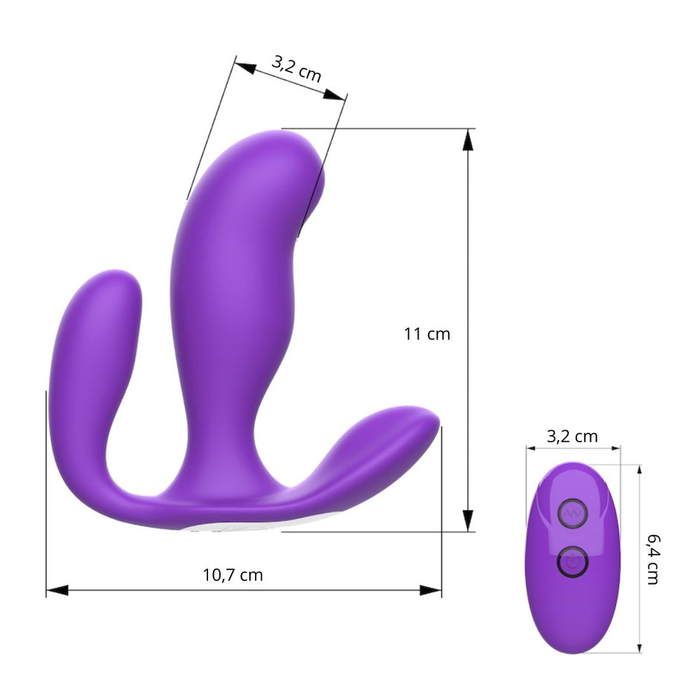 Plug Anal Duplo Tri-we Com Controle Remoto Wireless 10 Vibrações Vibe Toys