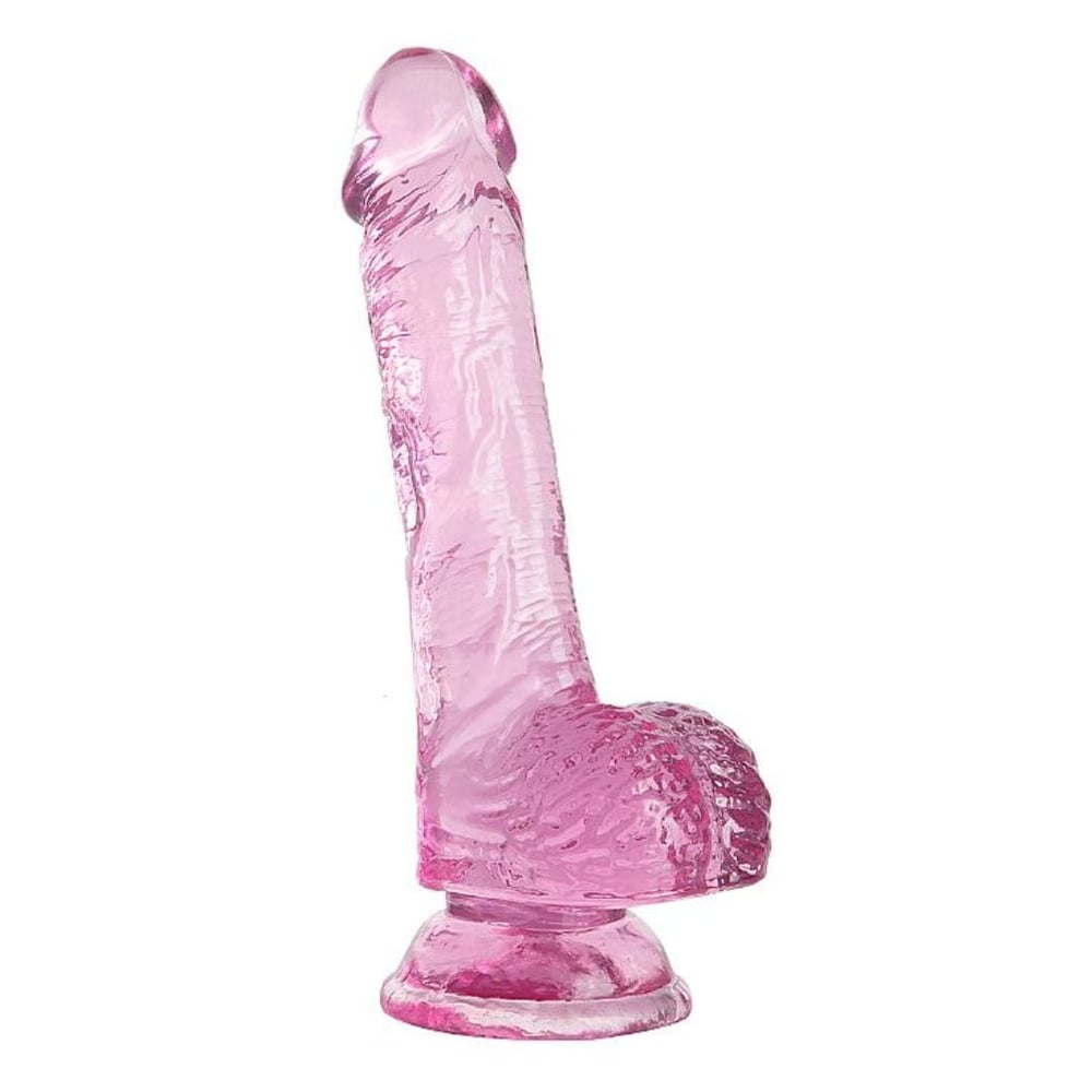 Pênis Realístico Em Jelly Com Escroto E Ventosa 20,5 X 3,8 Cm Vibe Toys