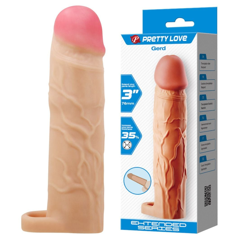 Capa Peniana Em Cyberskin Com Anel Para Escroto Gerd Pretty Love