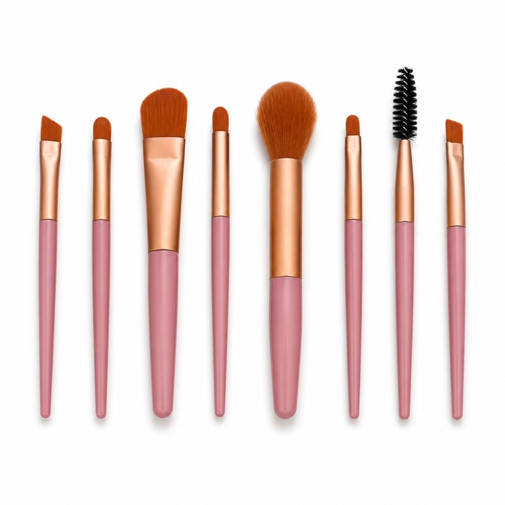 Kit 8 Pincéis Para Maquiagem Com Cerdas Macias Vibe Toys