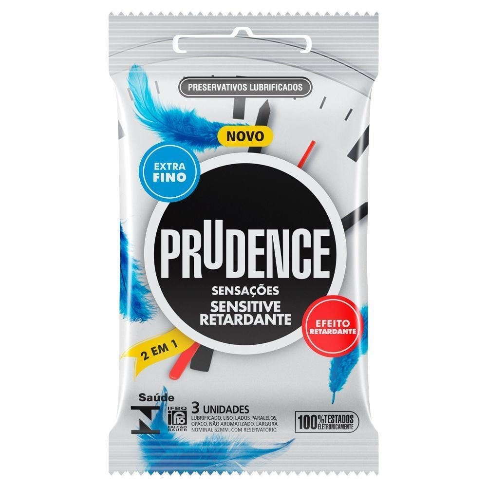 Prudence Sensaçoes Sensitive Retardante 3 Unidades