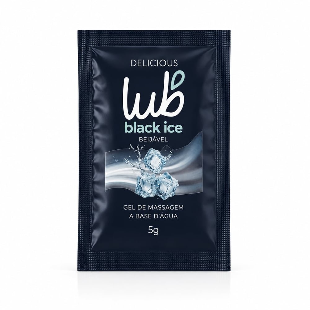 Sachê Lub Black Ice Gel Beijável De Massagem 5g Delicious