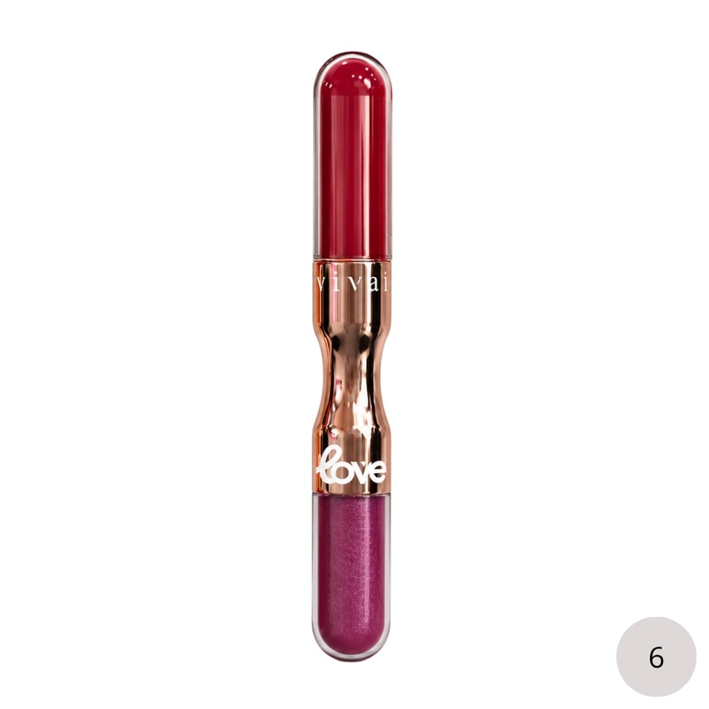 Duo Love Batom Líquido E Gloss 5ml Vivai