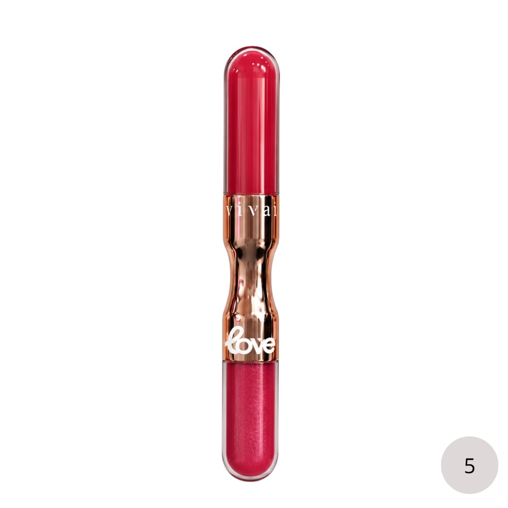Duo Love Batom Líquido E Gloss 5ml Vivai