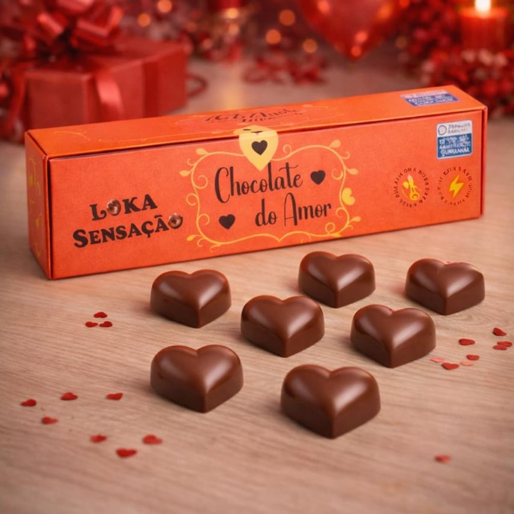 Chocolate Do Amor Bombom Meio Amargo Funcional 5 Unidades Loka Sensação
