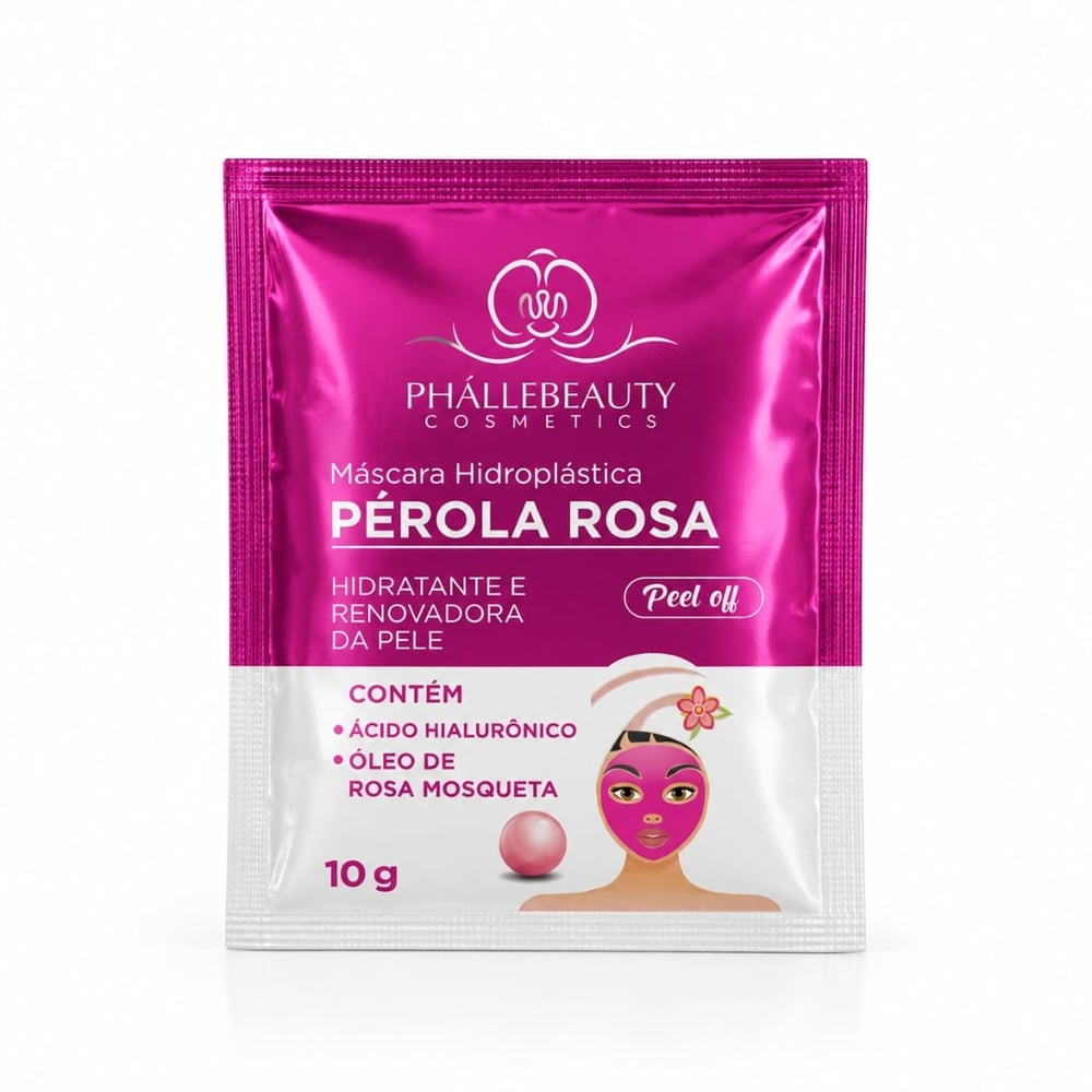 Máscara Facial Pérola Rosa 10g Peel Off Phállebeauty Cosmetics By Vivai