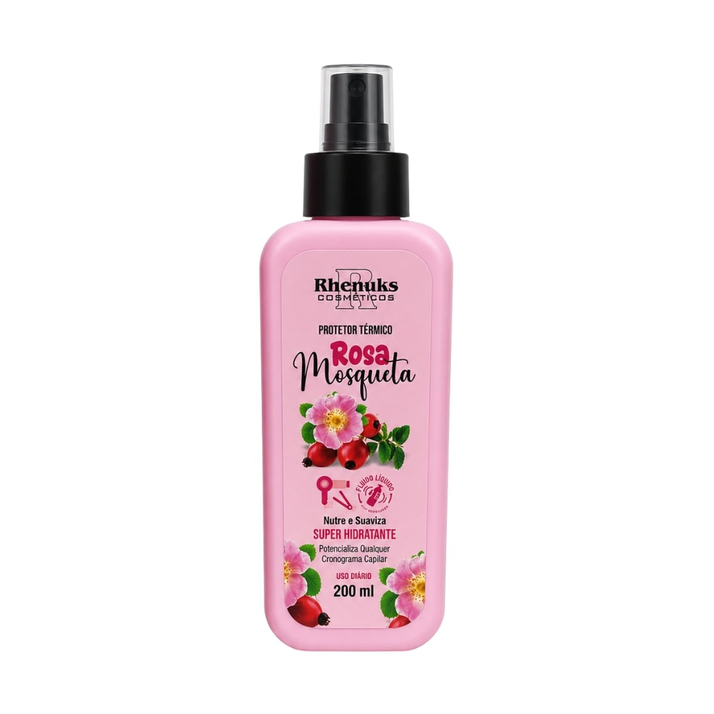 Protetor Térmico Rosa Mosqueta 200ml Rhenuks Cosméticos