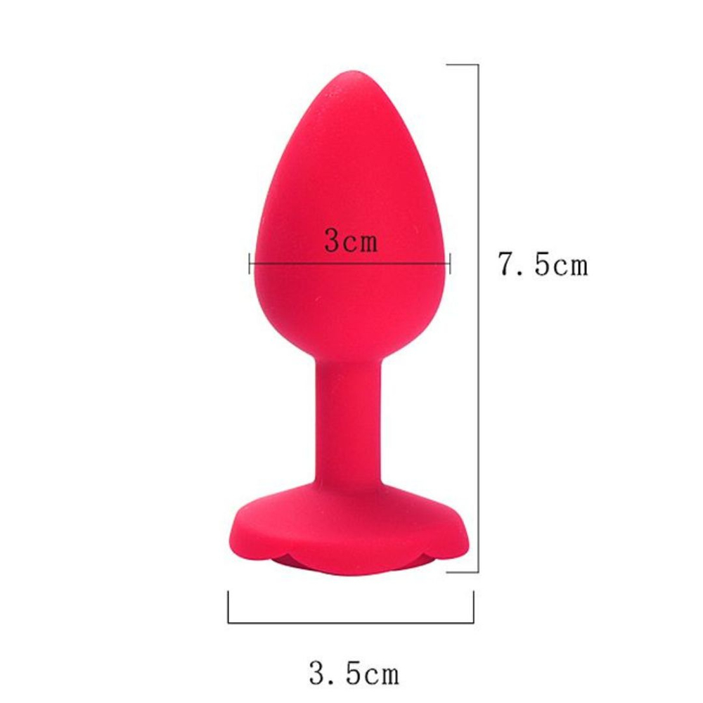 Plug Anal Em Silicone Pequeno Com Formato De Rosa 7 X 2,5cm Sl