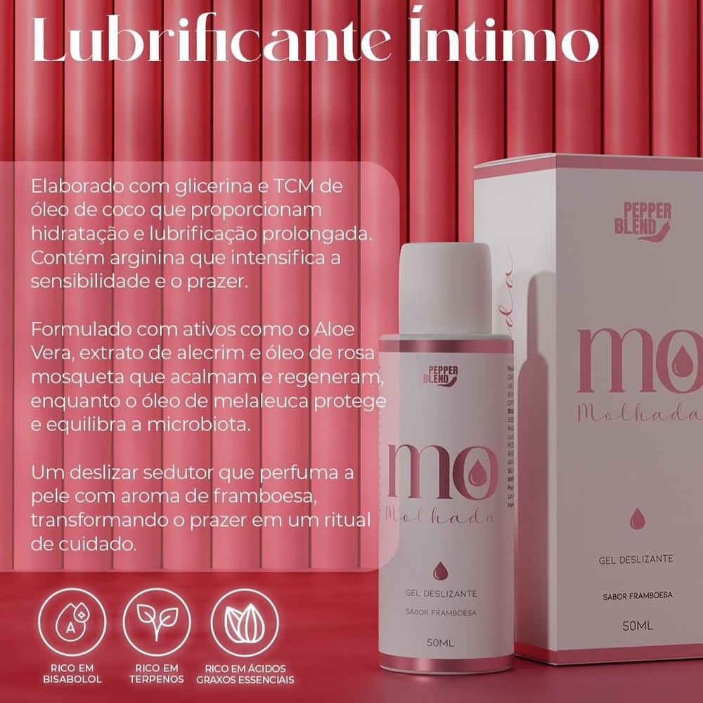 Molhada Gel Deslizante Beijável 50ml Pepper Blend