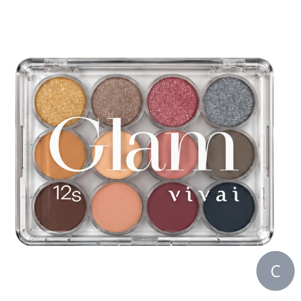 Estojo De Sombra Glam Com 12 Cores Vivai