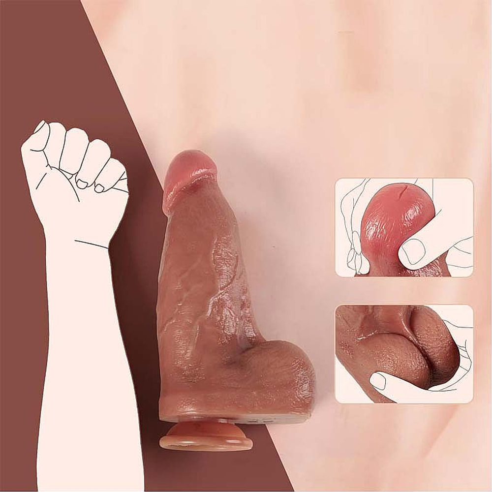 Pênis Realístico Em Silicone Líquido Com Vai E Vem Aquecimento 24,0 X 6,8 Cm Si Vibe Toys