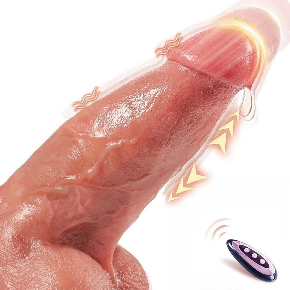 Pênis Realístico Em Silicone Líquido Com Vai E Vem Aquecimento 24,0 X 6,8 Cm Si Vibe Toys