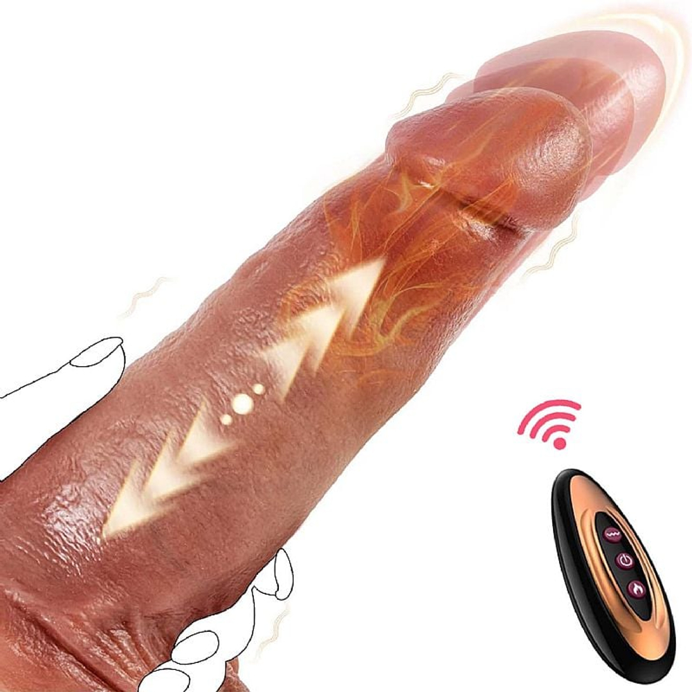 Pênis Realístico Em Silicone Líquido Com Vai E Vem Aquecimento 23,0 X 6,0 Cm Si Vibe Toys