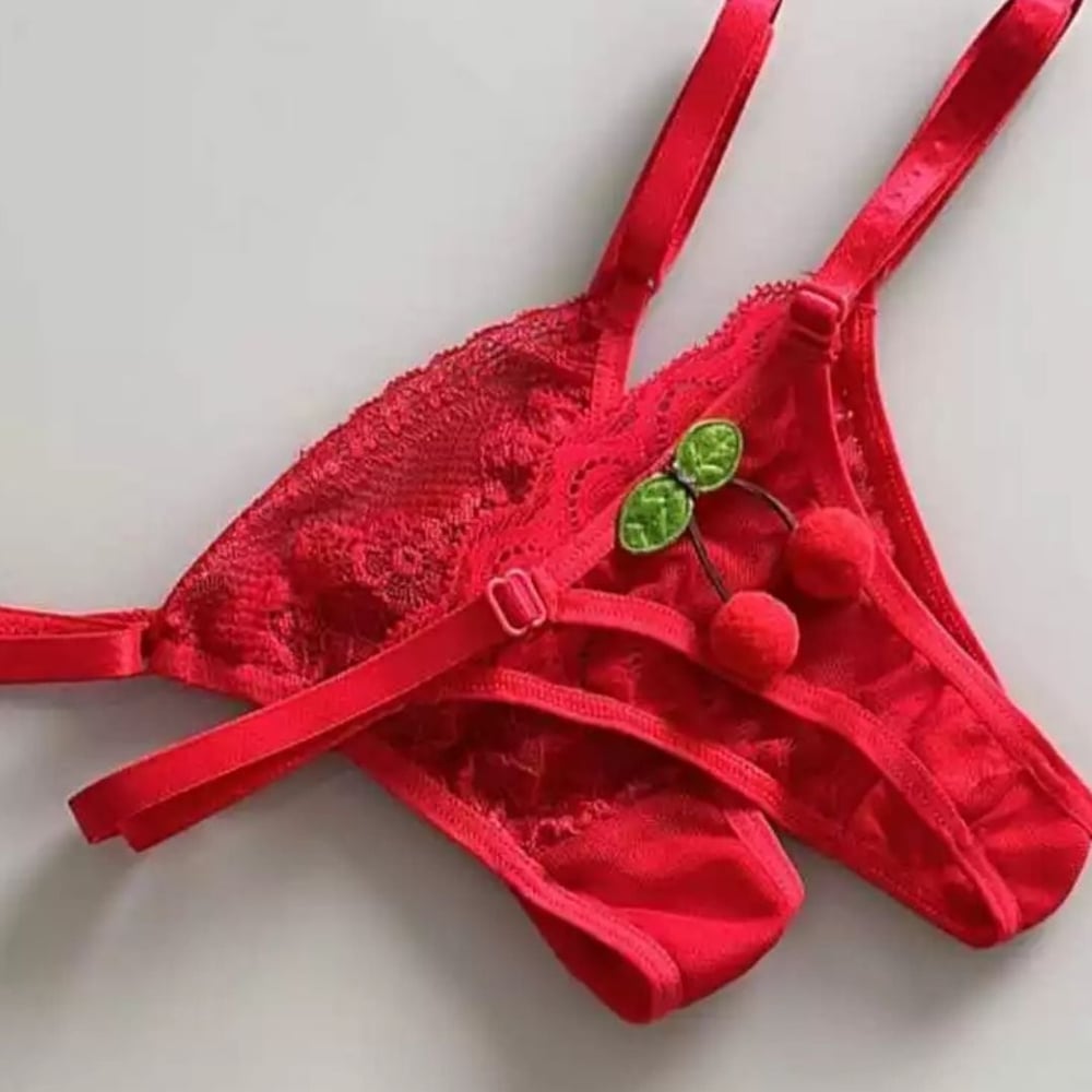 Calcinha Fio Dental String Cerejinha Mil Toques