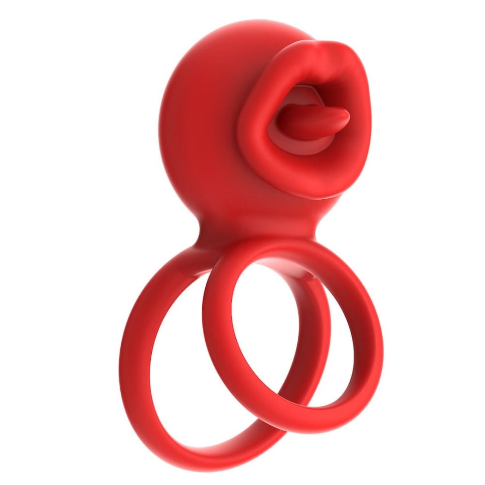 Anel Peniano Duplo Lip Ring Com 9 Vibrações E Controle Por Aplicativo