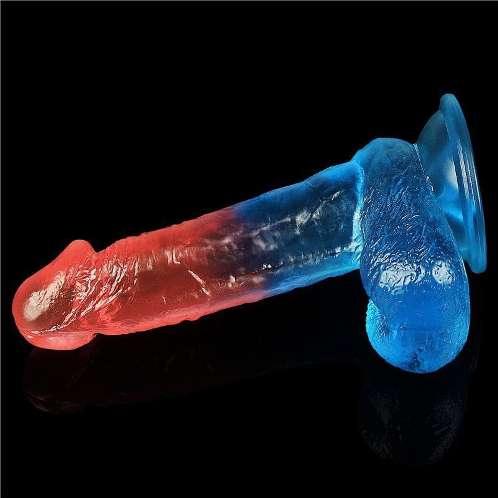 Prótese Ralística Com Escroto E Ventosa Duo Color 7.5 Lovetoy