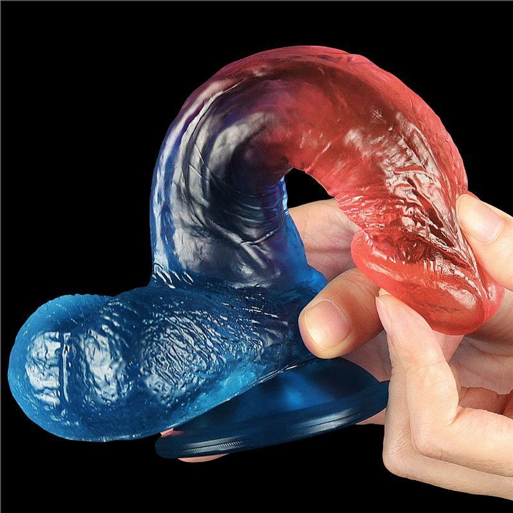 Prótese Ralística Com Escroto E Ventosa Duo Color 7.5 Lovetoy