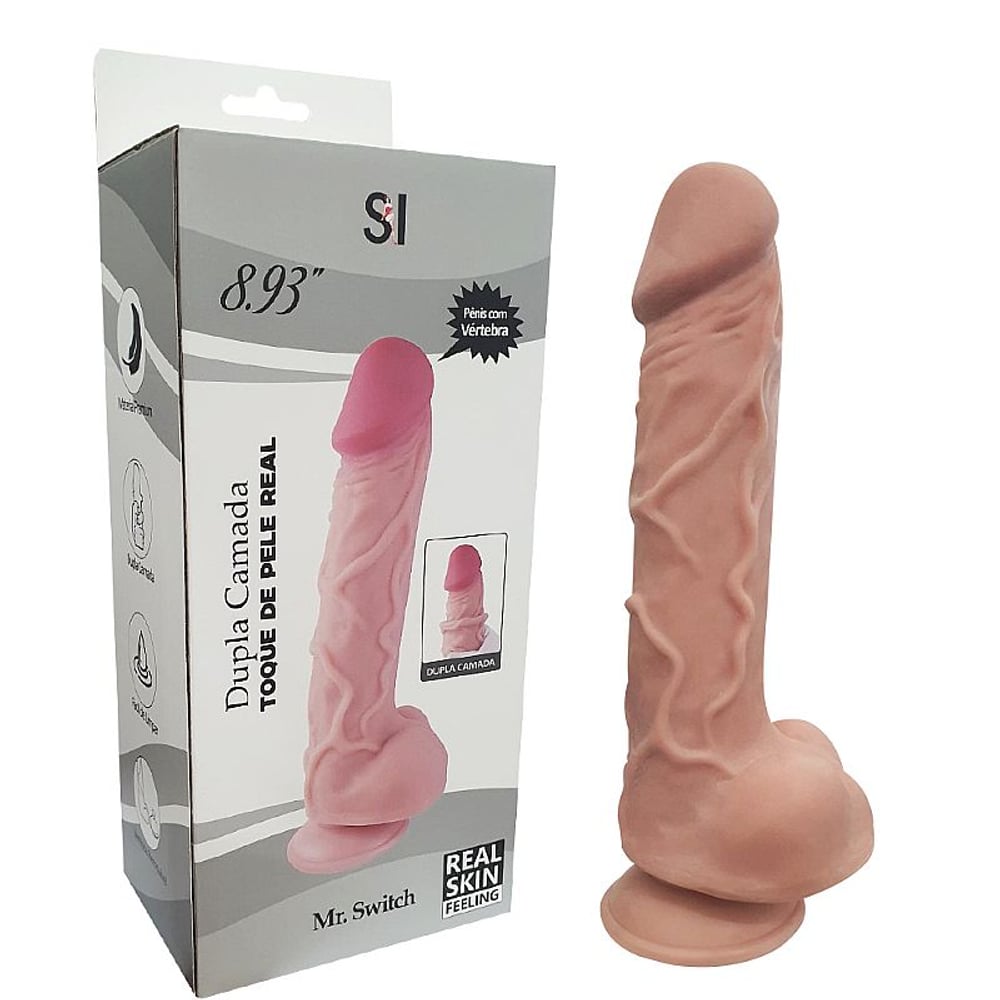 Pênis Realístico Dupla Camada Vertebra 22,7 X 5 Cm Si Vibe Toys