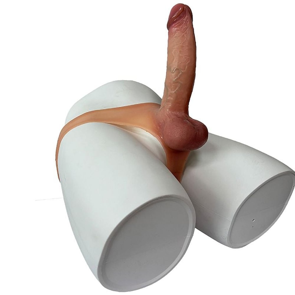 Cinta Em Silicone Líquido Com Prótese Integrada Real Skin Feeling 19,5x5,0 Si Vibe Toys
