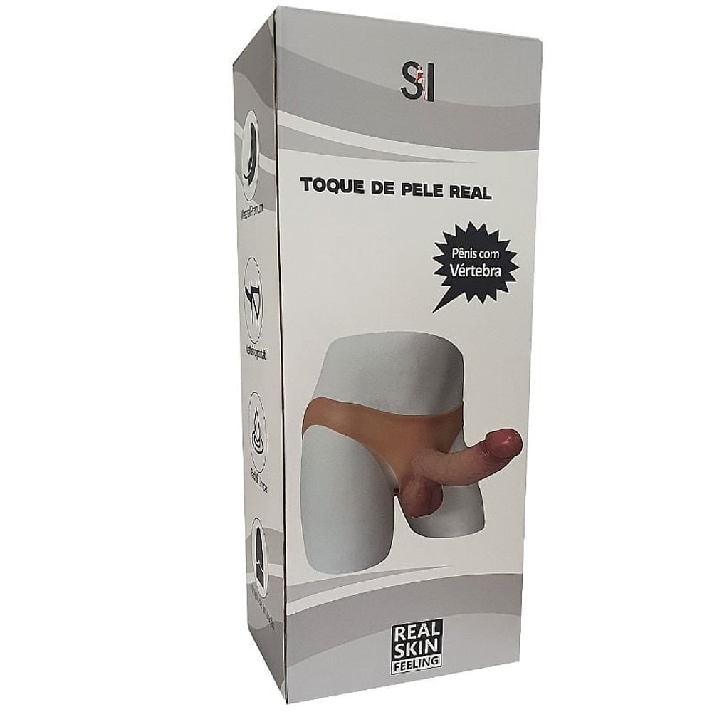 Cinta Em Silicone Líquido Com Prótese Integrada Real Skin Feeling 19,5x5,0 Si Vibe Toys