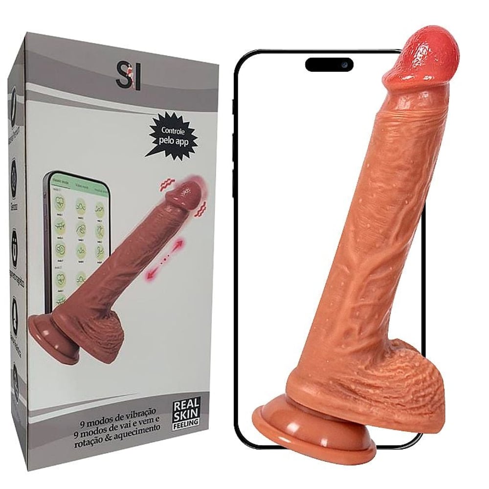 Pênis Realístico Com Vai E Vem Rotação Com Aquecimento App 22.0 X 3.8 Cm Si Vibe Toys