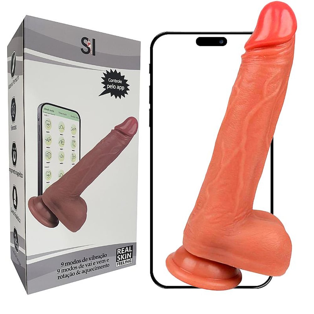 Pênis Realístico Com Vai E Vem Rotação Com Aquecimento App 21.5 X 4.0 Cm Si Vibe Toys