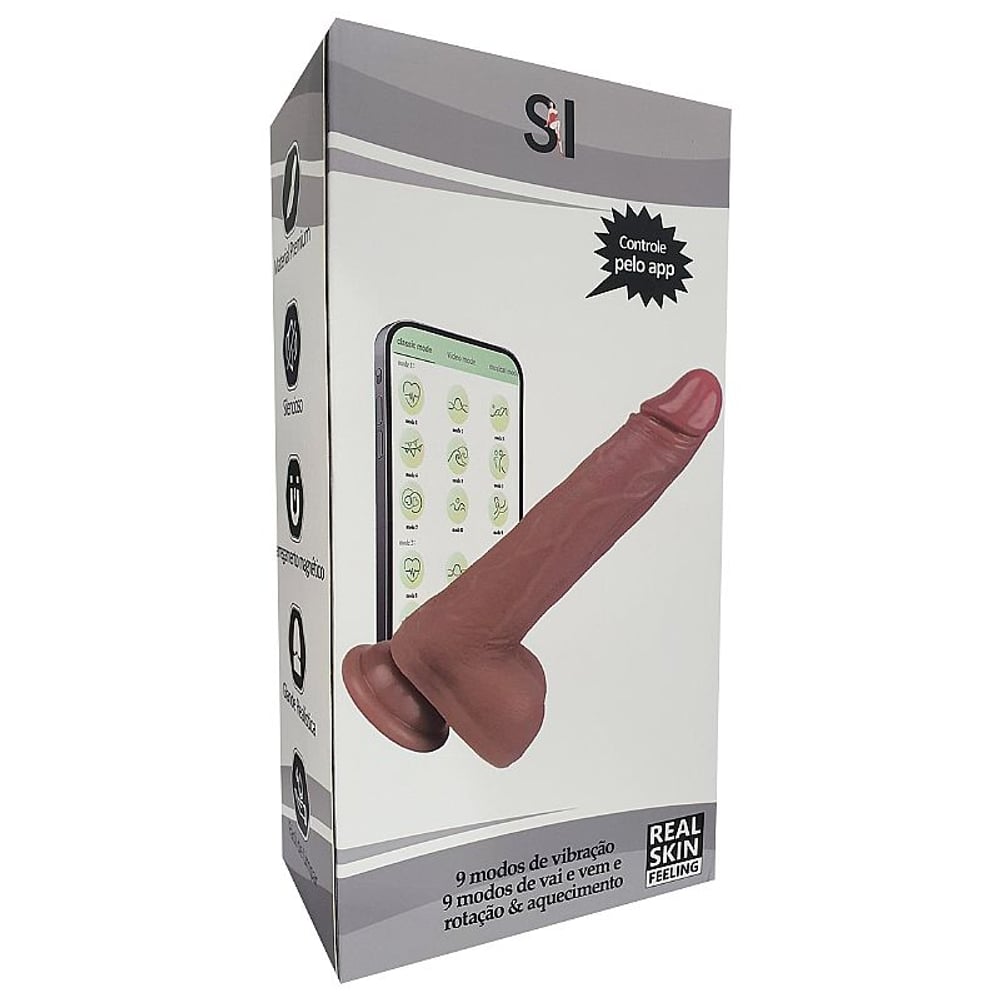 Pênis Realístico Com Vai E Vem Rotação Com Aquecimento App 21.5 X 4.0 Cm Si Vibe Toys