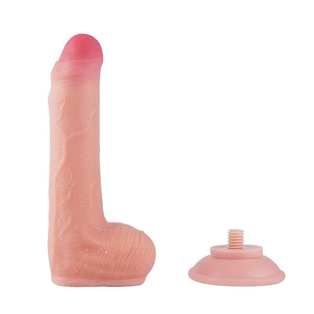 Pênis Super Realístico Dupla Camada Ventosa E Vertebra 18,3 X 3,4 Cm Si