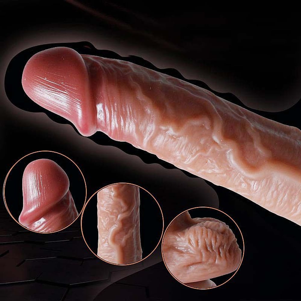 Pênis Realístico Em Silicone Líquido Com Vai E Vem Rotativo E Aquecimento 20,5 X 3,8 Si