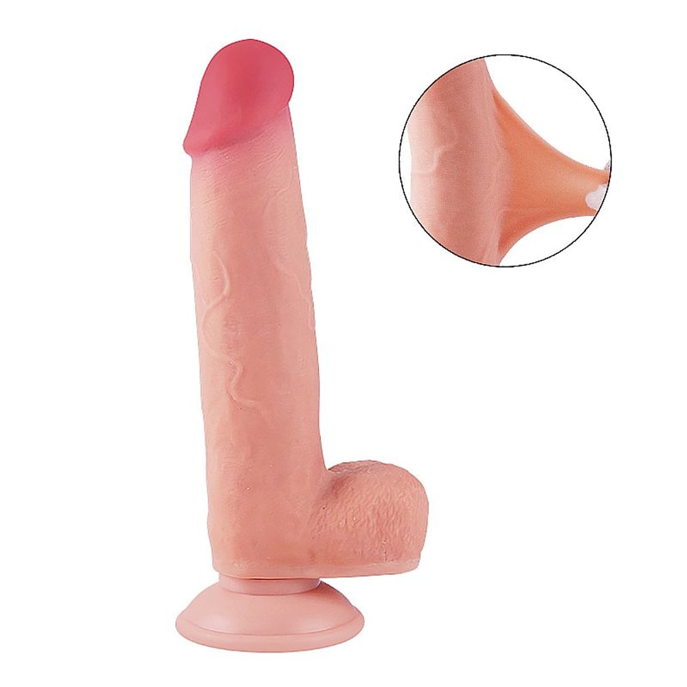Pênis Super Realístico Dupla Camada Vertebra E Ventosa 21,7 X 5 Cm Si Vibe Toys
