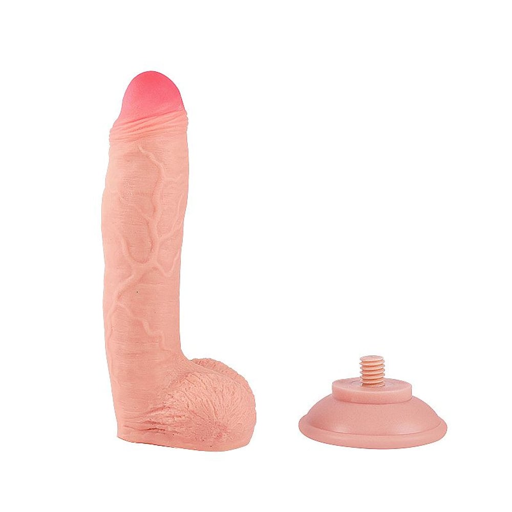 Pênis Super Realístico Dupla Camada Vertebra E Ventosa 26,3 X 5,9 Cm Si Vibe Toys
