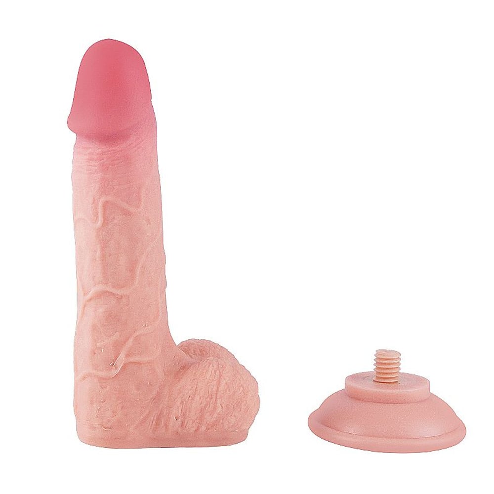 Pênis Super Realístico Dupla Camada Ventosa Removível E Vertebra 19,5 X 4,0 Cm Si Vibe Toys